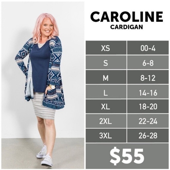 LuLaRoe Black and Gray Patterned Cardigan Size XL - Picture 2 of 3